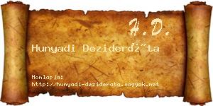 Hunyadi Dezideráta névjegykártya